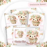 Ovelha Kawaii Pack Baby Caderneta + Mesversário + Memórias + Cartão Sus