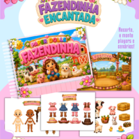 Pack Paper Dolls Colorida Fazendinha Menina