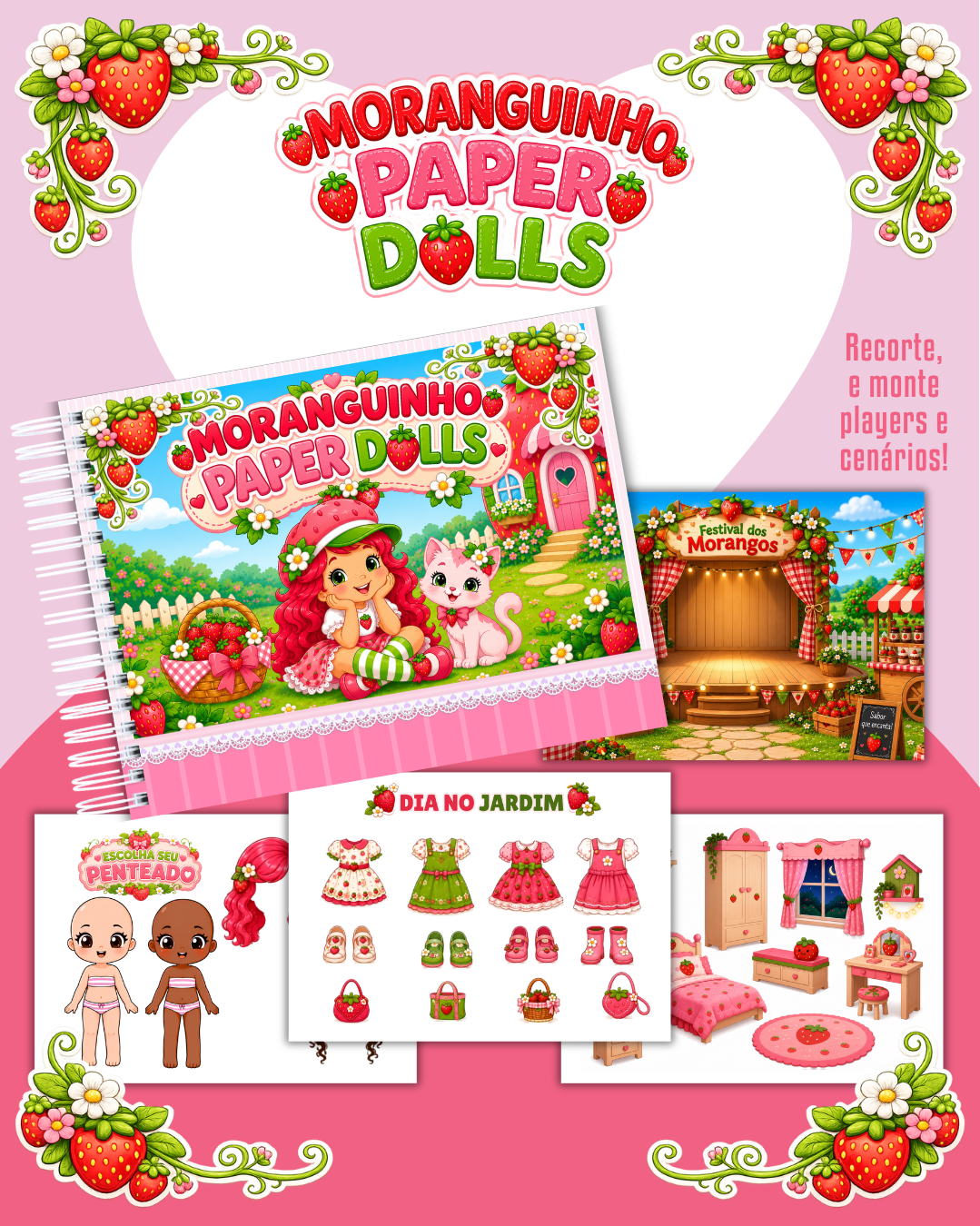 PACK-PAPER-DOLLS-COLORIDA-MORANGUINHO-1 Pack Paper Dolls Colorida Moranguinho - Imagem 1