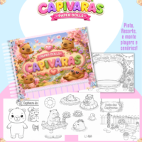 Pack Paper Dolls para Colorir Capivaras