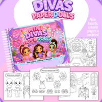 Pack Paper Dolls para Colorir Mini Divas