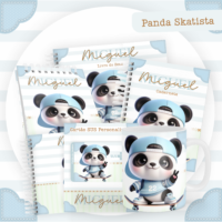 Panda Skatista Pack Baby Caderneta + Mesversário + Memórias + Cartão Sus