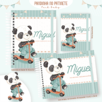 Pandinha No Patinete Pack Baby Caderneta de Saúde + Porta Doc + Livro do Bebê