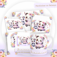 Pandinhas No Balanço Pack Baby Caderneta + Mesversário + Memórias + Cartão Sus