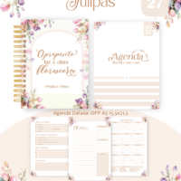 Pack Encadernação , Agenda, Planner, Calendário 11) Tulipas