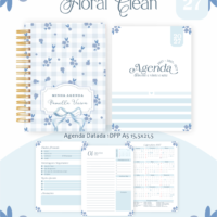 Pack Encadernação , Agenda, Planner, Calendário 16) Floral Clean