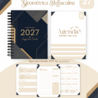 Pack Encadernação , Agenda, Planner, Calendário 32) Geométrica Masculina Arquivos Digitais
