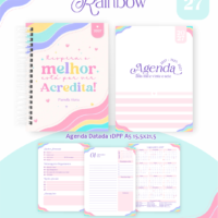 Pack Encadernação , Agenda, Planner, Calendário 34) Rainbow Arquivos Digitais