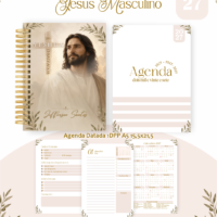 Pack Encadernação , Agenda, Planner, Calendário 38) Jesus Masculino Arquivos Digitais