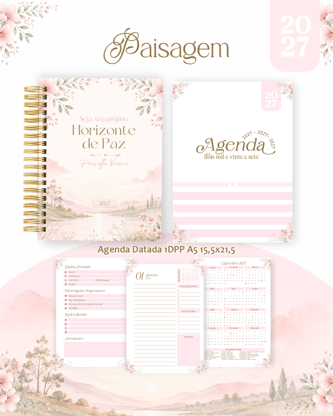 Pack-Encadernacao-2027-Agenda-Planner-Calendario-41-PAISAGEM-Arquivos-Digitais Pack Encadernação , Agenda, Planner, Calendário 41) Paisagem Arquivos Digitais - Imagem 1