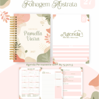 Pack Encadernação , Agenda, Planner, Calendário 45) Folhagem Abstrata Arquivos Digitais