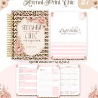 Pack Encadernação , Agenda, Planner, Calendário 52) Animal Print Chic Arquivos Digitais