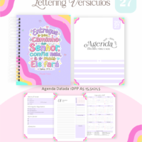 Pack Encadernação , Agenda, Planner, Calendário 56) Lettering Versículos