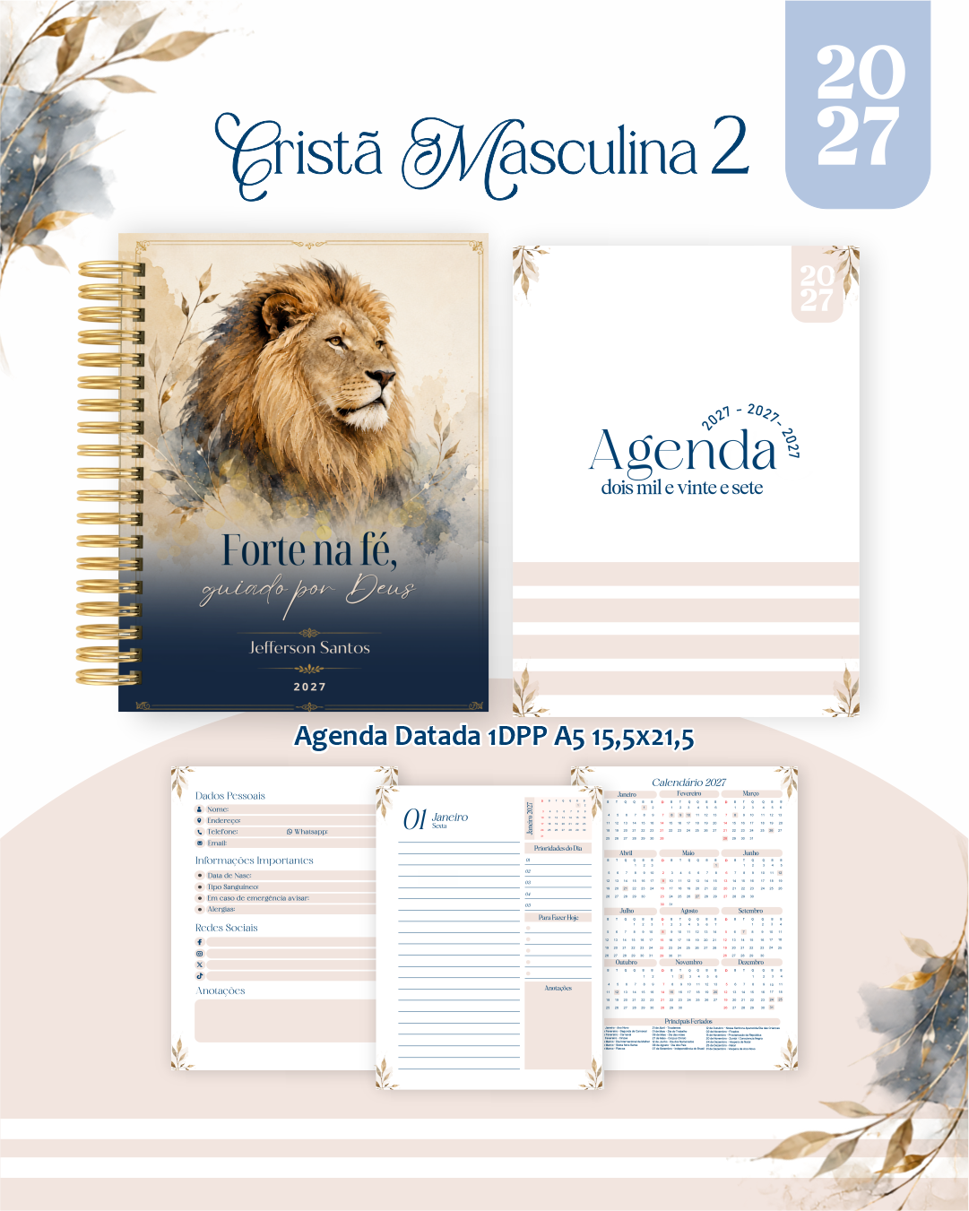 Pack-Encadernacao-2027-Agenda-Planner-Calendario-57-CRISTA-MASCULINA-2 Pack Encadernação , Agenda, Planner, Calendário 57) Cristã Masculina 2 - Imagem 1
