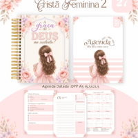 Pack Encadernação , Agenda, Planner, Calendário 59) Cristã Feminina 2