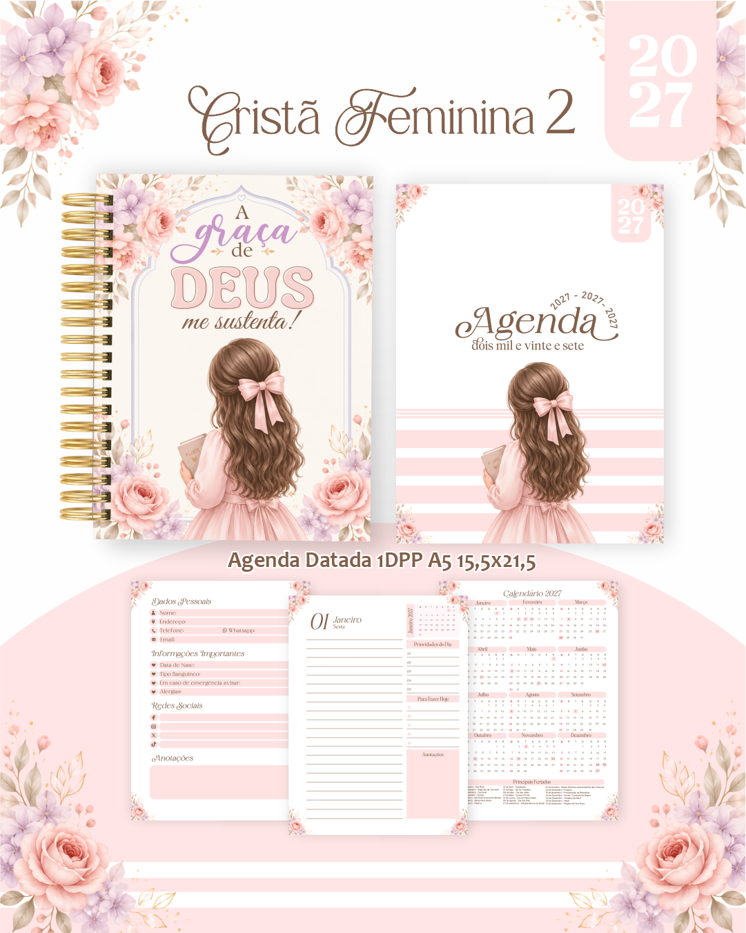 Pack-Encadernacao-2027-Agenda-Planner-Calendario-59-CRISTA-FEMININA-2 Pack Encadernação , Agenda, Planner, Calendário 59) Cristã Feminina 2 - Imagem 1