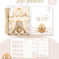 Pack Encadernação , Agenda, Planner, Calendário 61) Leão Soberano