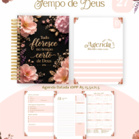 Pack Encadernação , Agenda, Planner, Calendário 62) Tempo de Deus