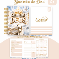 Pack Encadernação , Agenda, Planner, Calendário 65) Guerreiro de Deus