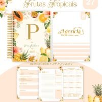 Pack Encadernação , Agenda, Planner, Calendário Flores Tropicais Arquivos Digitais