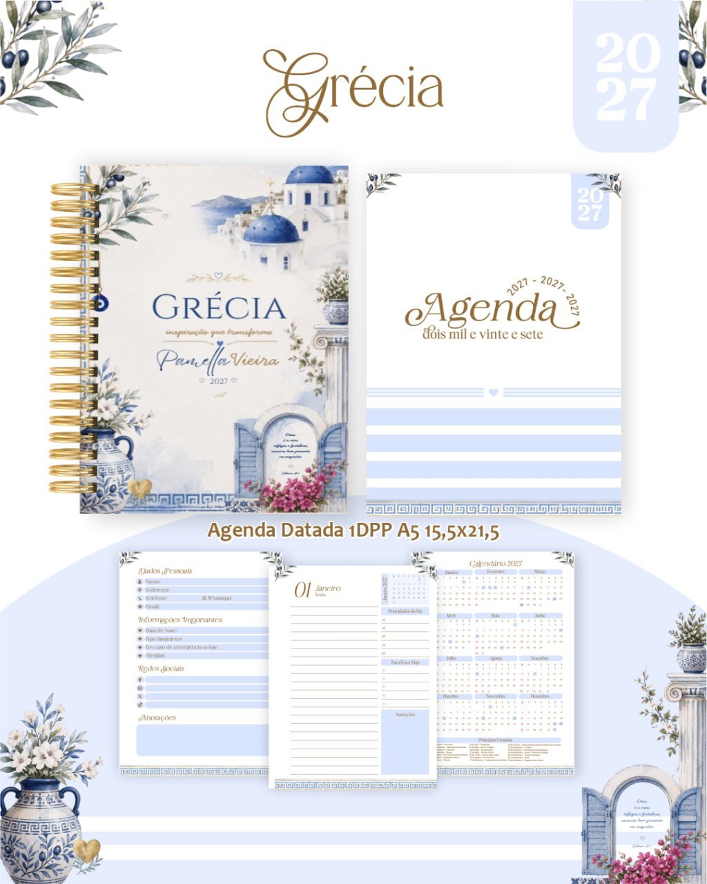 Pack-Encadernacao-2027-Agenda-Planner-Calendario-Grecia-Arquivos-digitais Pack Encadernação , Agenda, Planner, Calendário Grecia Arquivos Digitais - Imagem 1