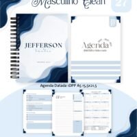 Pack Encadernação , Agenda, Planner, Calendário Masculino Clean Arquivos Digitais
