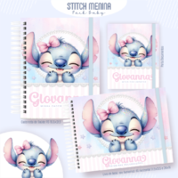 Stitch Menina Pack Baby Caderneta de Saúde + Porta Doc + Livro do Bebê