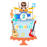 Topo de Bolo Baterista 05