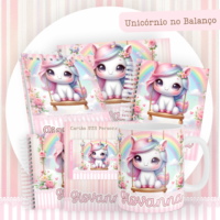 Unicórnio No Balanço Pack Baby Caderneta + Mesversário + Memórias + Cartão Sus