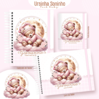 Ursinha Clean Soninho Pack Baby Caderneta de Saúde + Porta Doc + Livro do Bebê
