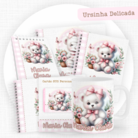 Ursinha Delicada Pack Baby Caderneta + Mesversário + Memórias + Cartão Sus