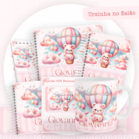 Ursinha No Balão Pack Baby Caderneta + Mesversário + Memórias + Cartão Sus