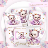 Ursinha Princesa Lilás Pack Baby Caderneta + Mesversário + Memórias + Cartão Sus