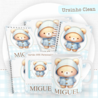 Ursinho Clean Pack Baby Caderneta + Mesversário + Memórias + Cartão Sus