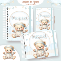 Ursinho de Pijama Pack Baby Caderneta de Saúde + Porta Doc + Livro do Bebê