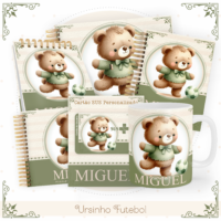 Ursinho Futebol Pack Baby Caderneta + Mesversário + Memórias + Cartão Sus