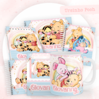 Ursinho Pooh Pack Baby Caderneta + Mesversário + Memórias + Cartão Sus