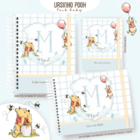Ursinho Pooh Pack Baby Caderneta de Saúde + Porta Doc + Livro do Bebê