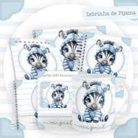 Zebrinha de Pijama Pack Baby Caderneta + Mesversário + Memórias + Cartão Sus