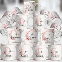 Arte para Canecas Alfabeto Florescer