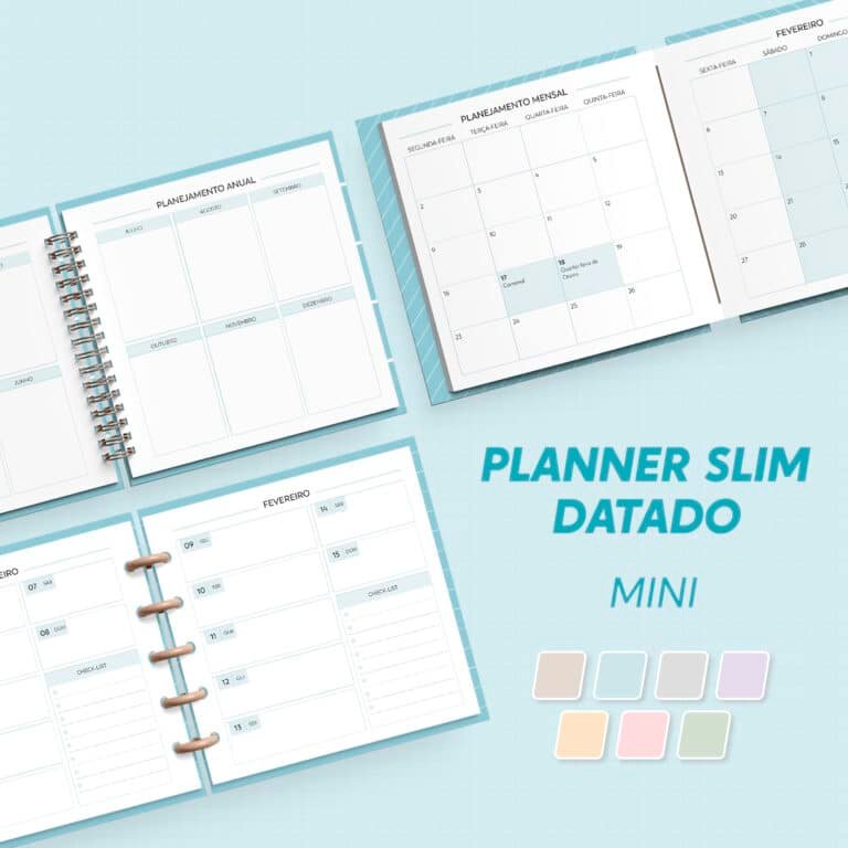 Arquivo-Digital-Planner-Slim-Datado-2027-Mini Planner Slim Datado Mini - Imagem 1