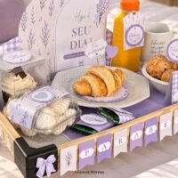 Arquivo Kit Aniversário Feminino Lilás Festa Na Bandeja Mesa Posta