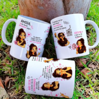 Arte para Caneca Amiga Eu Tava Pensando Aqui Menina Sublimação