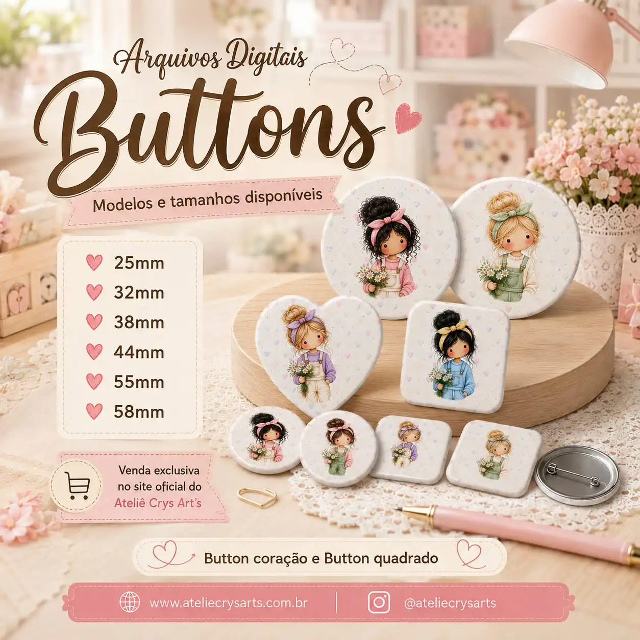 Bottons-meninas-Teen- Bottons Meninas Teen - Imagem 1