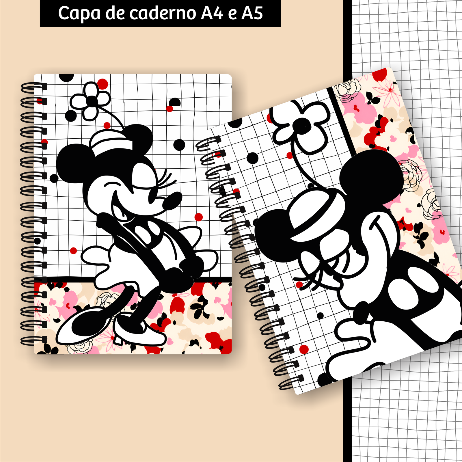 CAPA-DE-CADERNO-MINNIE Capa de Caderno Minnie - Imagem 1