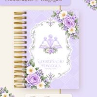 Combo Encadernação Profissões Floral Lilas