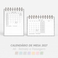 Calendário de Mesa A6 Retrato + Paisagem 2027