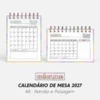 Calendário de Mesa Color Me – A6 Retrato e Paisagem 2027