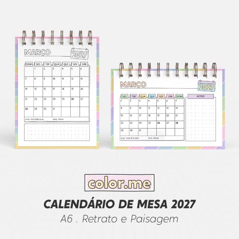 Calendario-de-Mesa-2027-Color.me-–-A6-Retrato-e-Paisagem Calendário de Mesa Color Me – A6 Retrato e Paisagem 2027 - Imagem 1