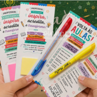 Volta às Aulas Card Caneta e Mimos Professores